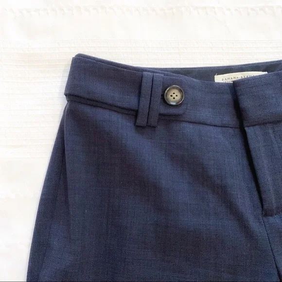 𝅺BANANA REPUBLIC PETITE WOOL BLEND NAVY JACKSON FIT STRAIGHT LEG  TROUSER PANTS - Picture 5 of 9